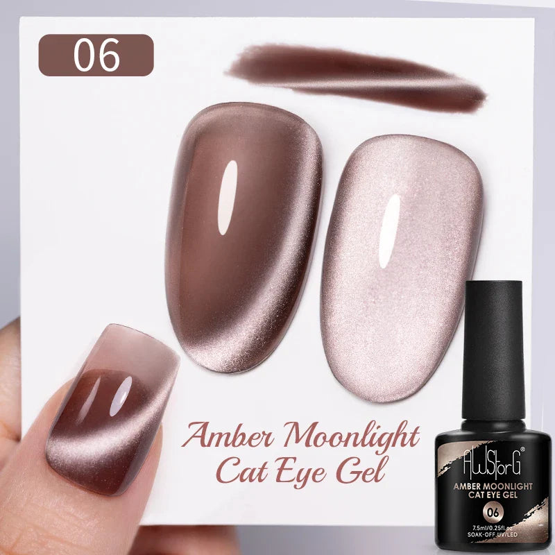7.5ml Golden Gradient Cat Eye Nail Polish Gel Phototherapeutic Gel Soak Off Nail Magnetic Gel Polish Nail Art DlY