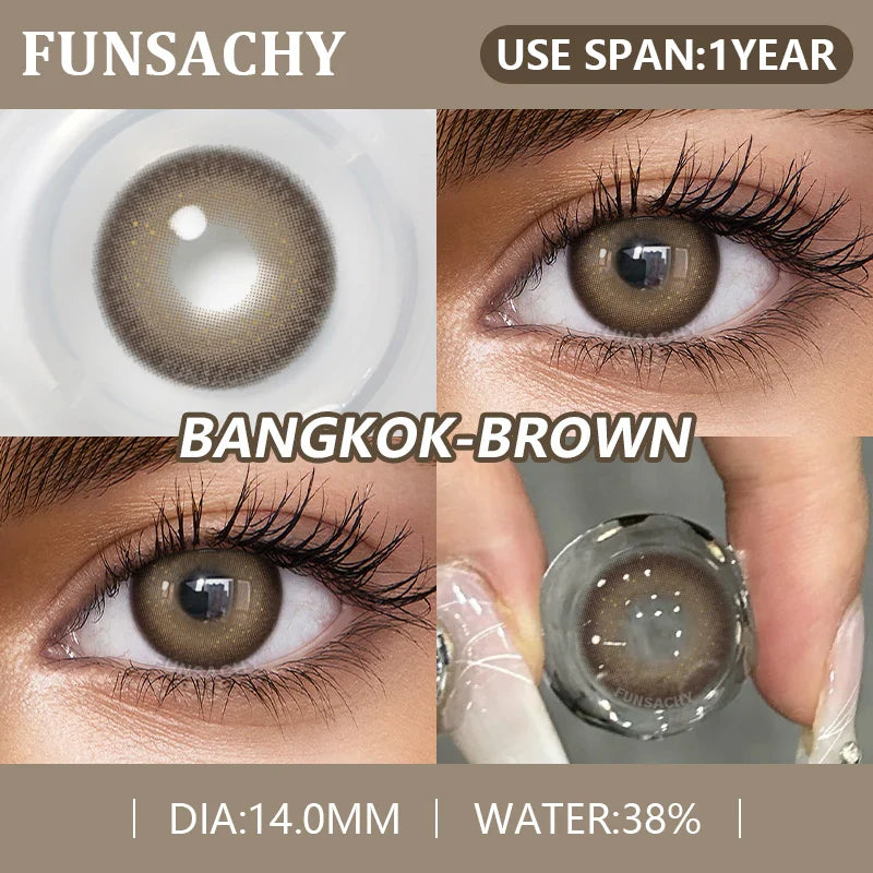 2pcs High Quality Color Contact Lenses for Eyes Cosmetic Gray Lenses Contact Fashion Beauty Pupil Eye Contacts Yearly