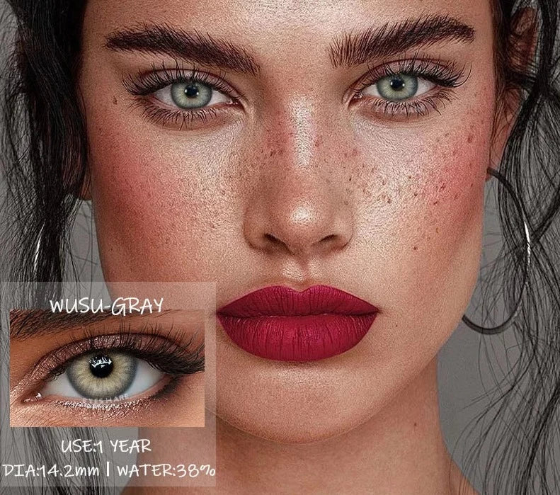 1Pair Color Contact Lenses for Eyes Blue Eye Lenses Natural Gray Pupils for Eyes Green Lenses Yearly Use Eye Contacts