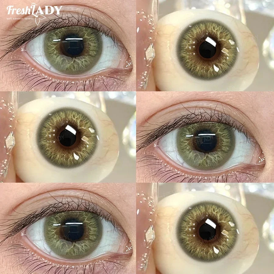 1 Pair Twilight Forest Series Colored Contact Lenses Natural Green Pupils Eyes Contact lenses Soft Contacts 14.50mm