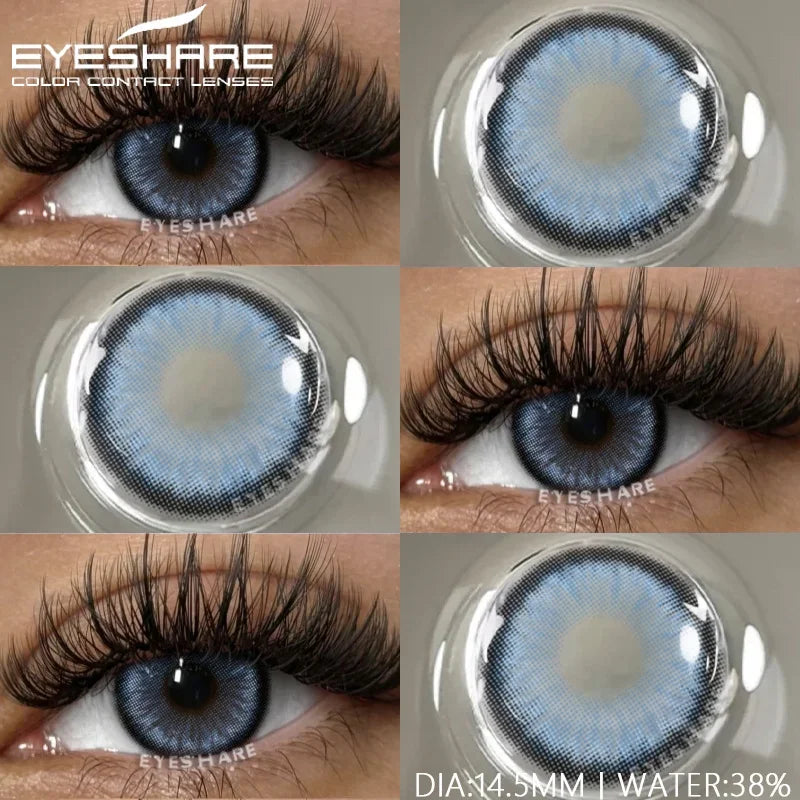 1 Pair Natural Colored Contact Lenses with Prescription Myopia Lenses Green Contacts Fashion Brown Lenses Gray Pupils