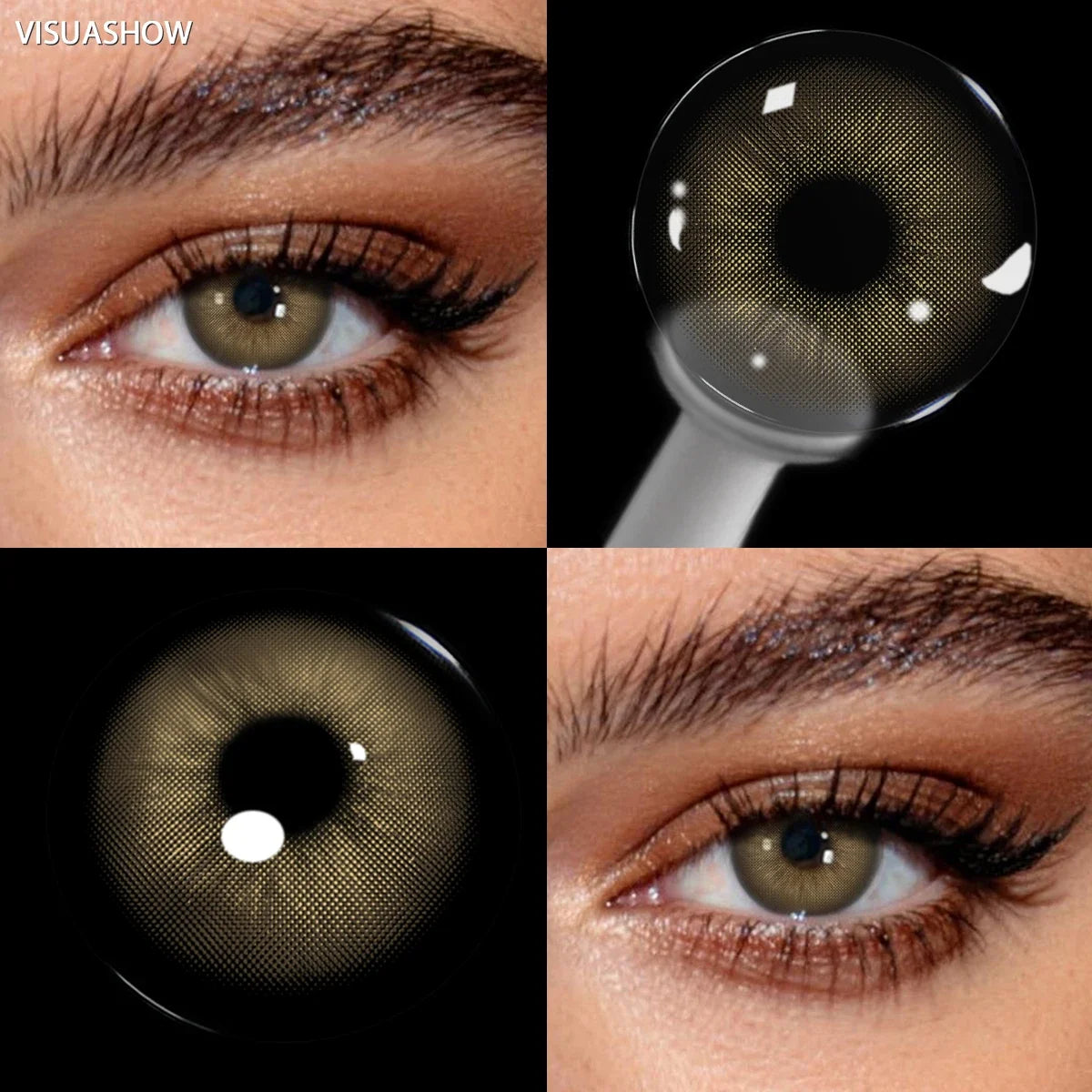 Unspoken Brown Yearly Disposable Colored Contacts Lenses for Eyes Daily Dating Makeup 14.2mm Soft Cosmetic Beauty Lens