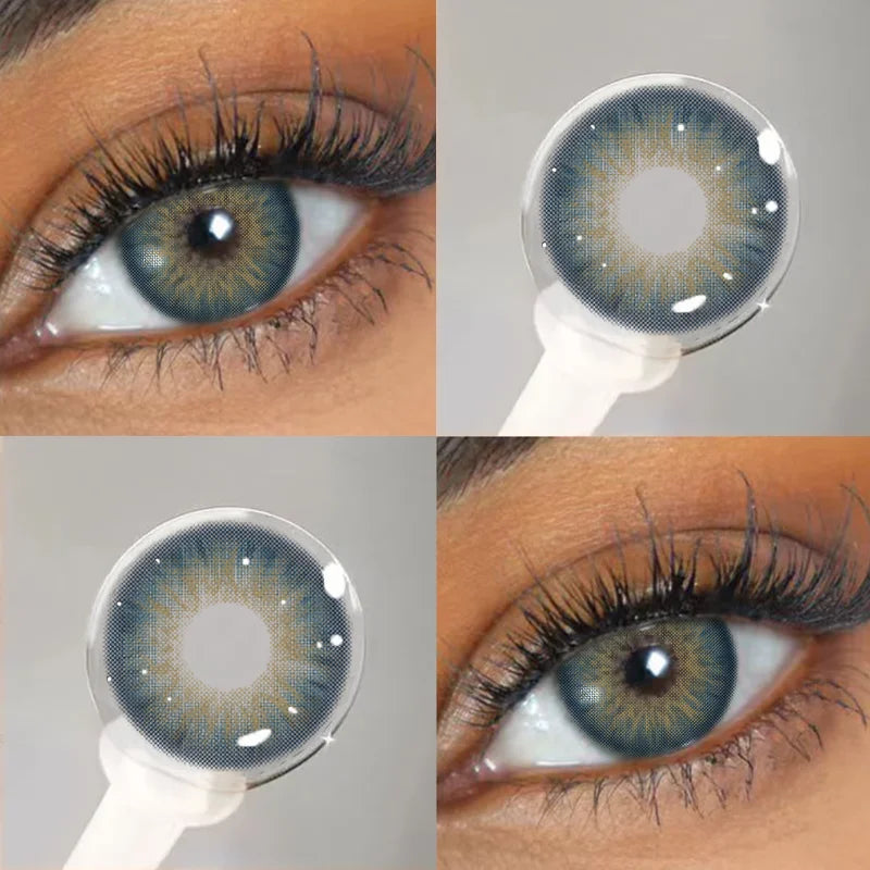 1 Pair Colored Contact Lenses with Prescription Lenses Beauty Pupils Green Contacts Circle Lens Natural Korean lenses