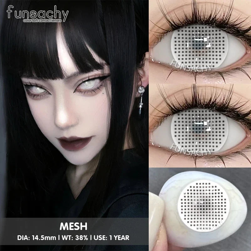 1 Pair Cosplay Demon Contact Lenses for Eyes Anime Lenses for Halloween Colorcon y2k Eye Contacts Cosmetic Red Softlens