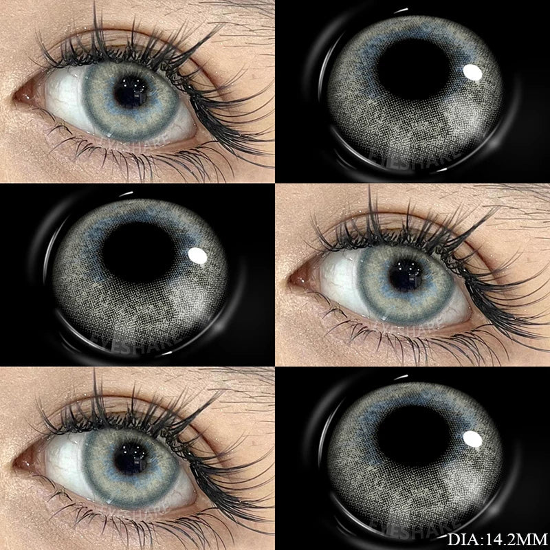 1 Pair Green Contact Lenses for Eyes Beauty Pupils Lenses Eye 14.2mm Yearly Use Fashion Blue Colored Contacts Lenses Green