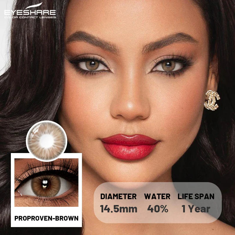 1pair Brown Color Contact Lenses Gray Fashion Lenses Brown Colored Lens Gray Beauty Pupils purple Softlenses eye makeup