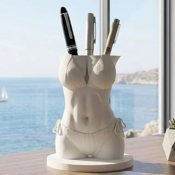 Sexy Bikini Body Pen Holder 3D Printed Funny Texture Female Torso Pencil Pot Cool Office Desk Brush Storage Decor Gift for Men