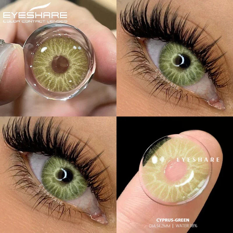 1pair Natural Colored Contacts Lenses for Eyes Blue Eyes Lenses Green Contacts Yearly Beautiful Pupil Eyes Contact Lens