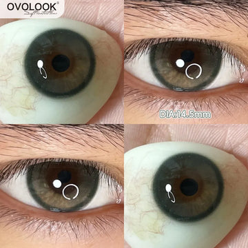 2pcs Natural Green Contact Lenses fo Eyes Beauty Color Pupils Makeup Color Eye Lenses Big Diameter Myopia Lenses