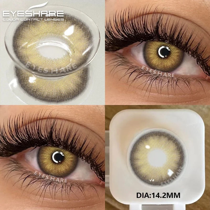 2Pcs Color Contact Lenses for Eyes Natural Gray Eye Lenses Brown Contact Lens Fashion Blue Lenses Green Contacs Yearly