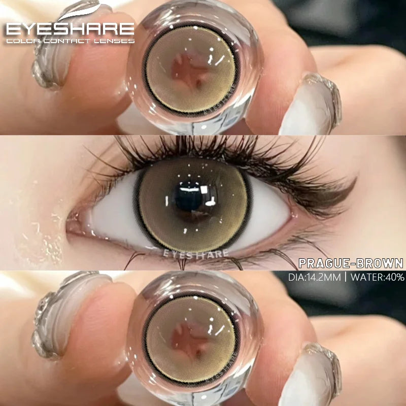 Ikeehome  2pcs Colorful Contact Lenses for Eyes Brown Lenses Colorcon Lenses Beauty Gray Eye Contacts Lens Yearly Blue Lenses