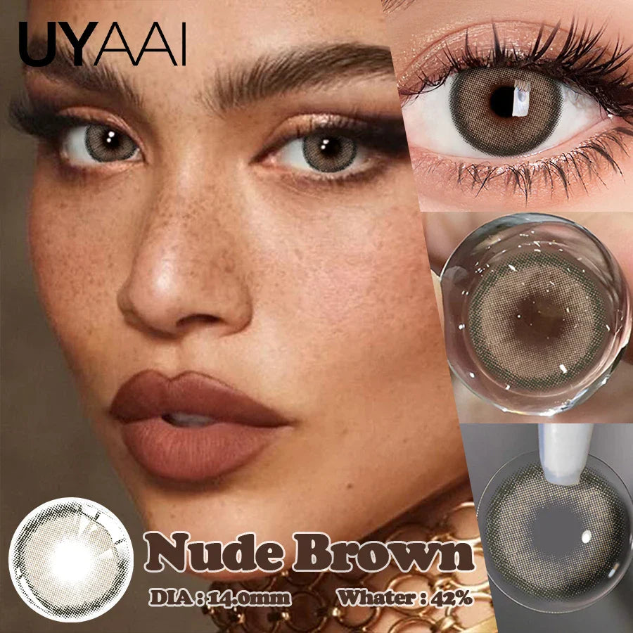 1 Pair Contact Lenses with Natural High Color Saturation & Defined Edge, Soft Age-Reducing Ambience