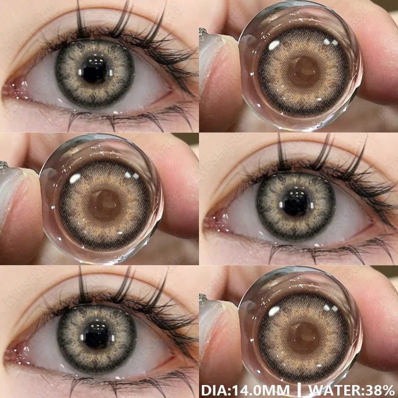 Colored Contacts Lenses for Eyes Fashion Blue Contact Lenses Brown Lenses Cosmetic Green Eye Contacts Yearly 2pcs/pair