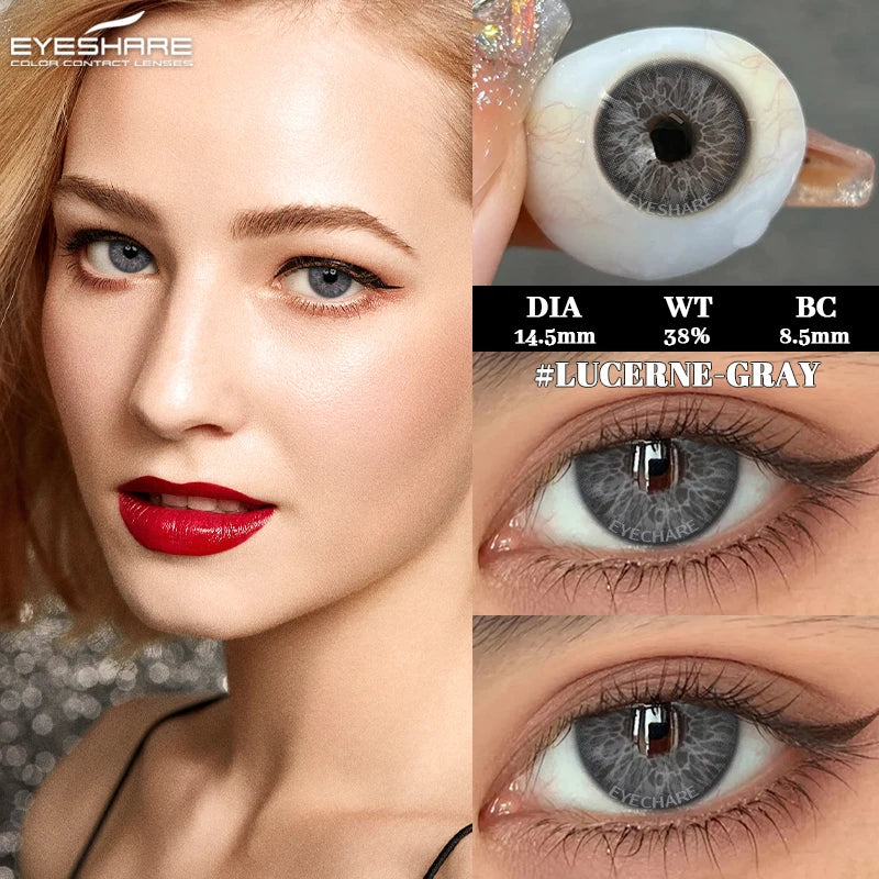 2pcs New High Quality Gray Brown Beauty Pupils Colored Contact Lens Blue Beauty Lenses Yearly Green Eyes Contact