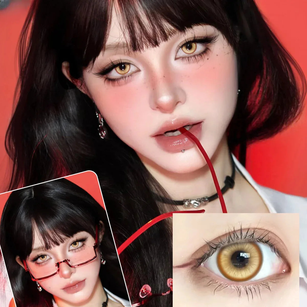 Eyes Color Contacts Contact Lenses Lens Small Pupil Prescription Cosmetics Myopia Beauty Cosplay Anime 2Pcs Half Year