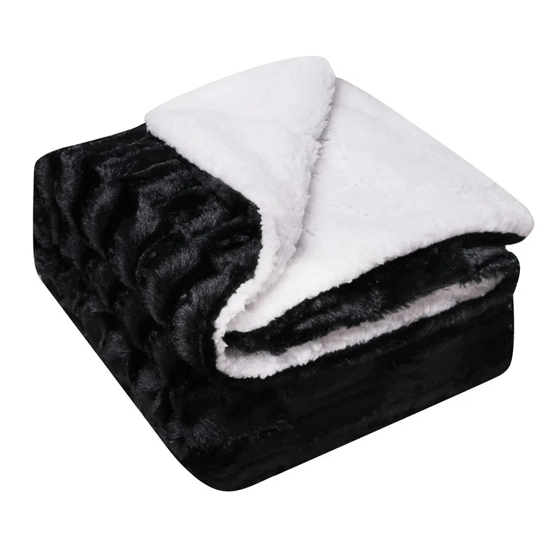 Solid Color Sherpa Lambskin Kids Sofa Couch Blanket Plaid Beach Bathing Wraps Hotel Restaurant Plaids Home Decor