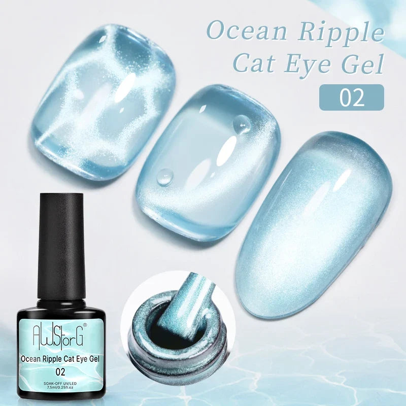 7.5ml Golden Gradient Cat Eye Nail Polish Gel Phototherapeutic Gel Soak Off Nail Magnetic Gel Polish Nail Art DlY