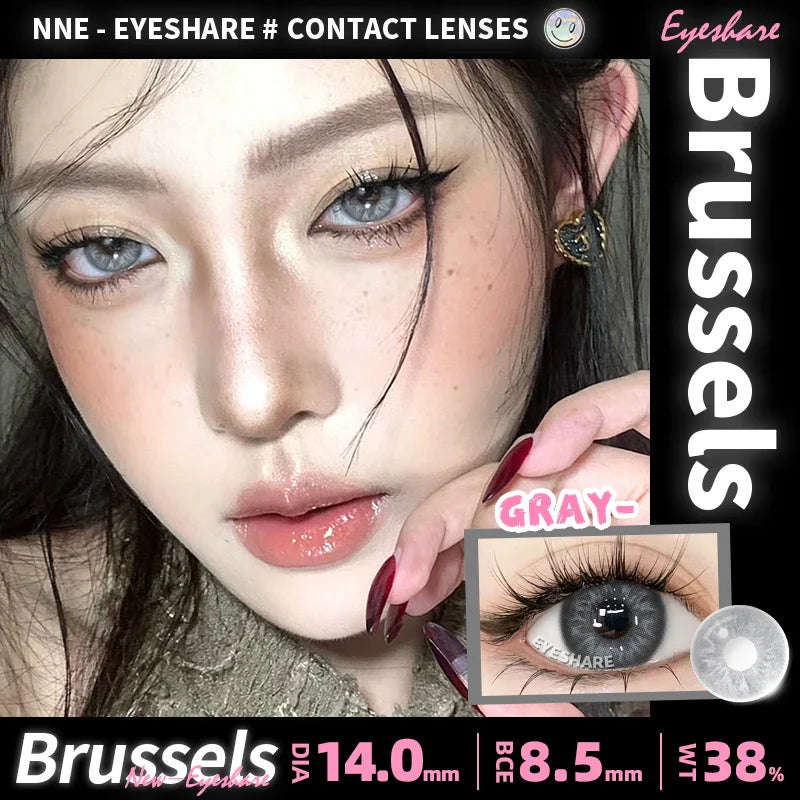 2Pcs Colored Contact Lenses for Eyes Natural Blue Eyes Lenses Gray Pupils High Quality Green Contacts Yearly Disposable