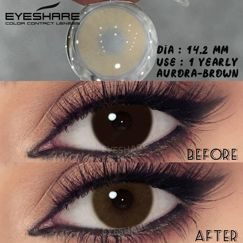 Black Myopia Lenses Natural Colored Contact Lenses with Degree Gray Lens with Prescription High Quality Brown Contact