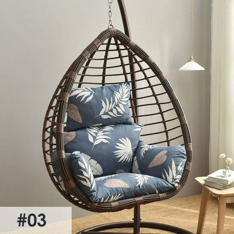 Swing Egg Chair Mat Cushion Cover Outdoor Patio Hanging Seat Home Decor Garden Lounger Cushion Cover (No Filling)