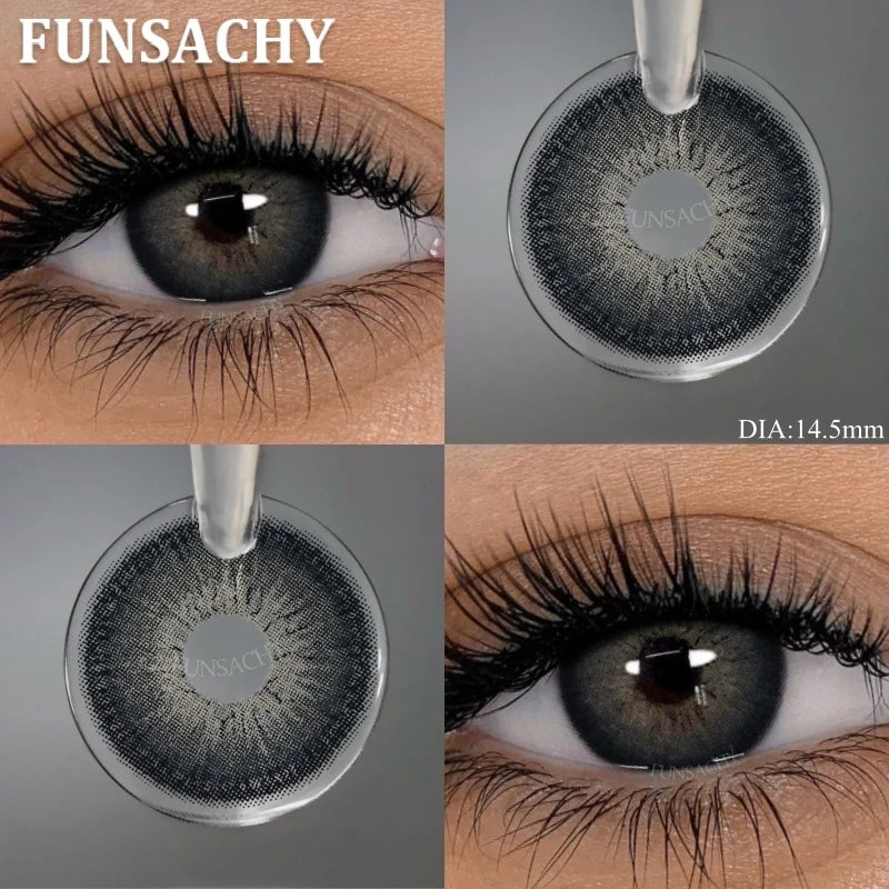 1 Pair Black Color Contact Lenses Brown Grey Beauty Soft Contact Lenses Yearly Fast Shipping Beauty Pupils Cosmetics