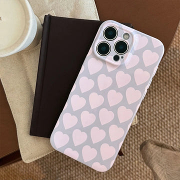 Fashion Love Heart Pattern Phone Case For iPhone 11 12 13 14 15 16 Pro Max X XR XS Max 7 8 Plus Shockproof Soft Back Cover Coque