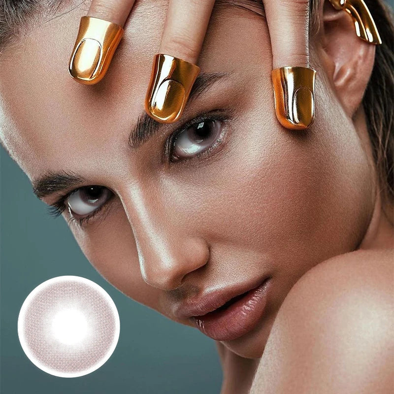 New 1 Pair Coloured Contact Lenses Brown Eye Pupils with Graduated Lens Coloured Contact Lenses for Eyes Grey Lenses