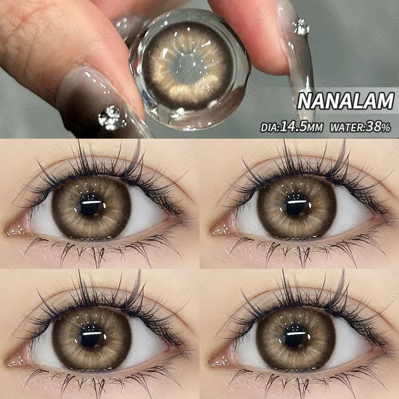 Natural Color Contact Lenses for Eyes 1pair Blue Contact Lens Yearly Fashion Brown Contacts Colored Eye Contacts Lens