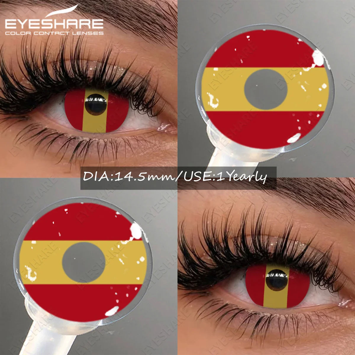 Color Contact Lenses for Halloween Vampire Cosplay Cosmetic Contact Lens Anime Lenses with Red Pupils for Parties Year
