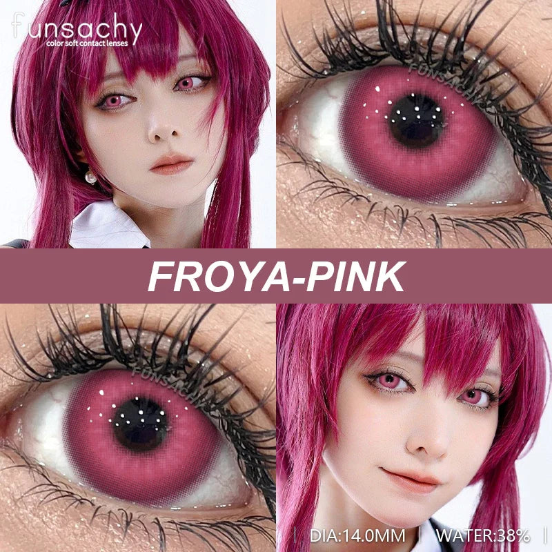 2pcs Hot Cosplay Contact Lenses for Eyes Black Eye Lenses Red Lens Eye Makeup for Halloween Anime Cosplay Crazy Lenses