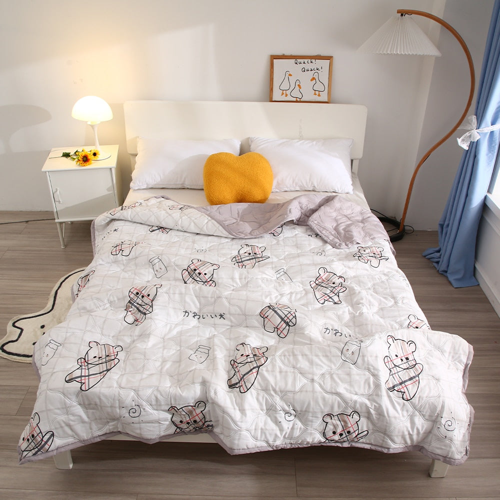 Summer Ice Quilt bedspreads comforter plaid blanket on the bed Quilt cover Duvets for 135 90 for single double bed