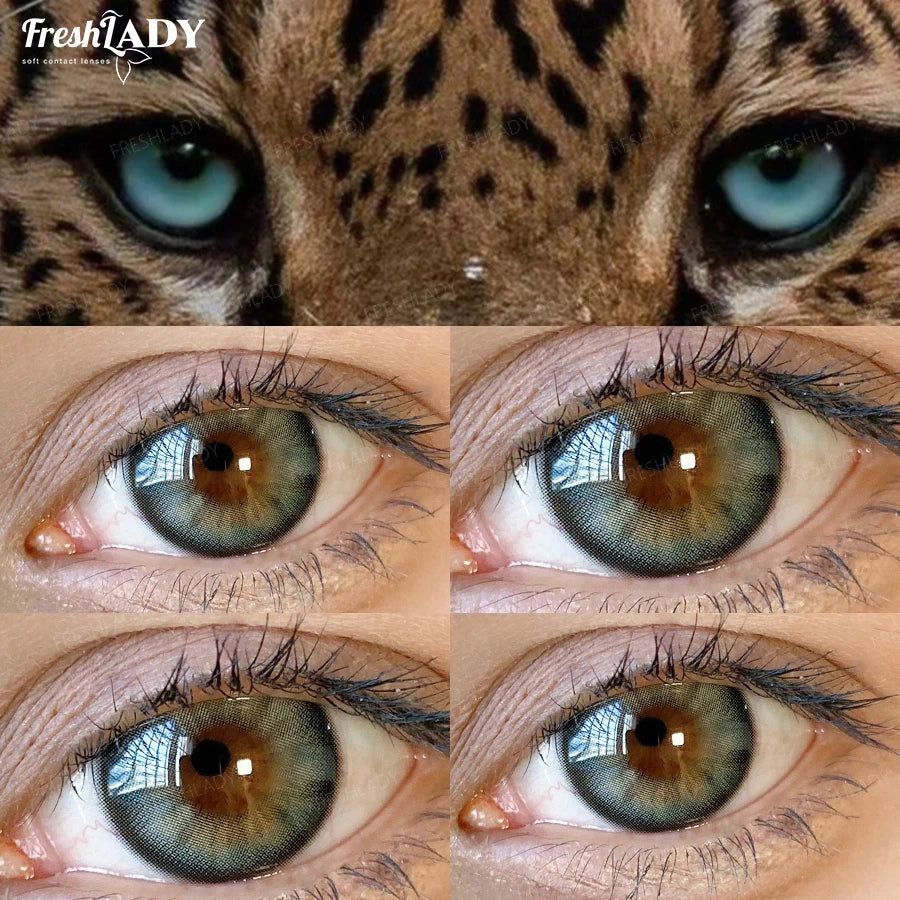 1 Pair Plum Glow Series Colored Contact Lenses Natural Brown Pupils Eyes Contact lenses Gray Soft Contacts 14.20mm