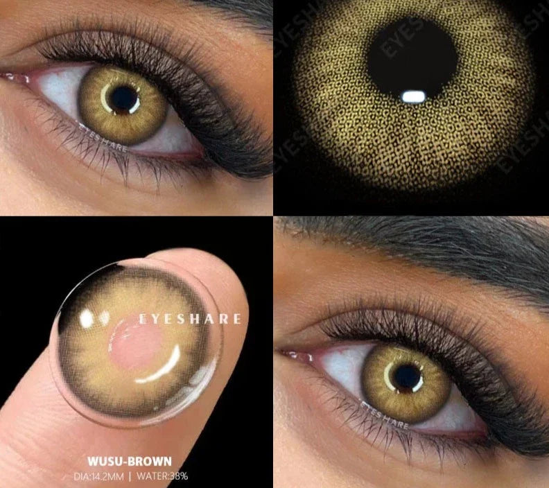 2pcs New Colored Contact Lenses Fashion Yearly Green Eyes Lenses Natural Blue Eye Lenses Gray Pupils Lens