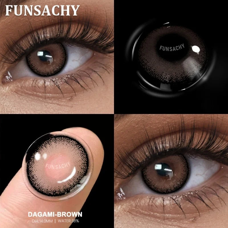 2pcs Brown Contact Lenses for Eyes Beautiful Pupils Yearly Cosmetic Blue Gray Colored Lens Brown Natural Lens Fast Ship