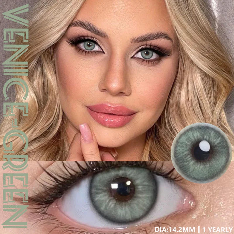 1Pair Color Contact Lenses for Eyes Blue Color Lenses Natural Gray Pupils for Eyes Green Lenses Brown Contacts Yearly