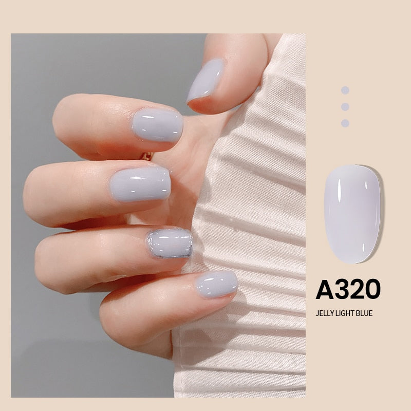 Transparent Nude Jelly Gel Nail Polish Semi Permanent 7.3ml Top Coat Soak Off UV LED Varnish Nail Art Design Base Gel