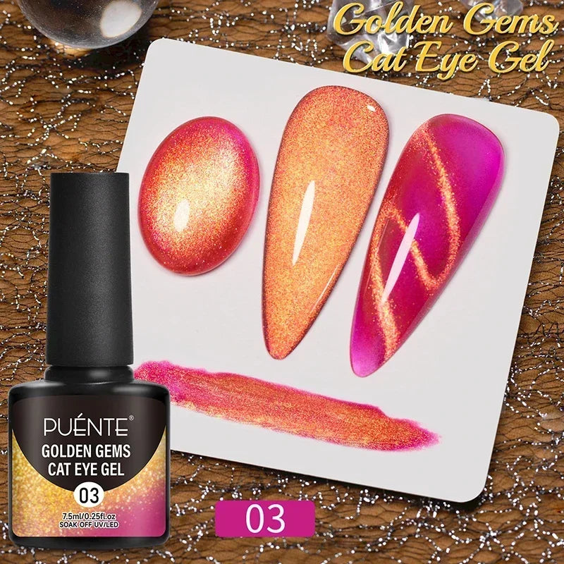 7.5ML Amber Moonlight Cat Magnetic Gel Nail Polish WaterLight Cat Eye Gel Soak Off Semi-Permanent Nail Art Varnish For Manicure