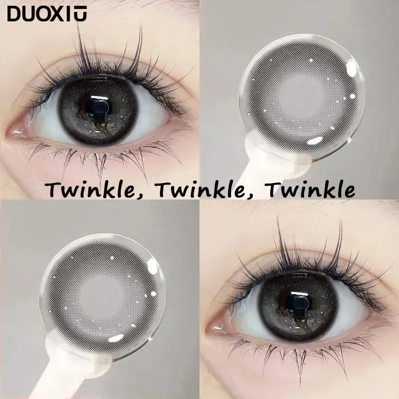 1 Pair Big Eyes Black Lenses Korean Natural Lenses Color Contact Lenses Eyes with Gray Beautiful Pupil Lenses Yearly