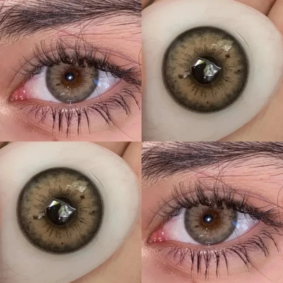 Unspoken Brown Yearly Disposable Colored Contacts Lenses for Eyes Daily Dating Makeup 14.2mm Soft Cosmetic Beauty Lens