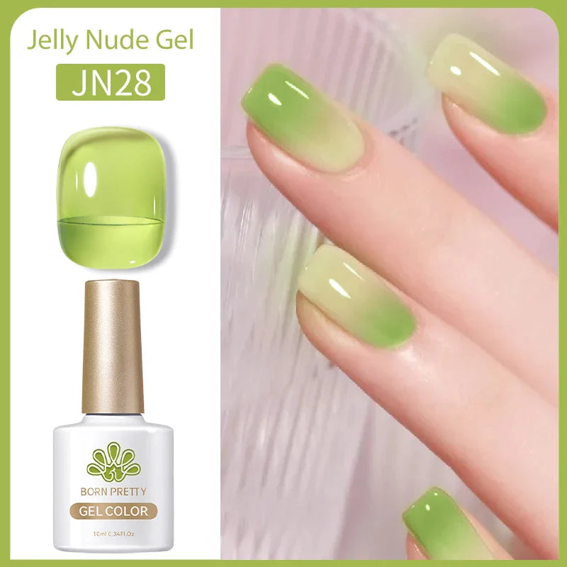 Transparen Gel Nail Polish Pink Jelly Nude Semi Transparent French Nail Camouflage UV Gel Varnish Soak Off Nail Art
