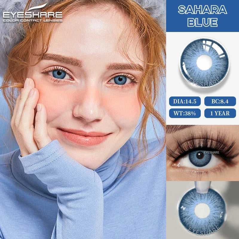1Pair Fashion Blue Green Colored Contact Lenses Gray Brown Beautiful Pupils Cosmetic Black Eyes Lens Yearly EyeContacts