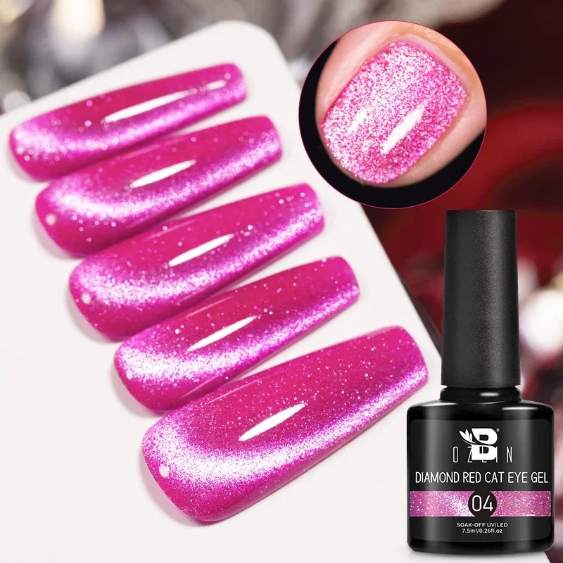7.5ml Golden Gradient Cat Eye Nail Polish Gel Phototherapeutic Gel Soak Off Nail Magnetic Gel Polish Nail Art DlY