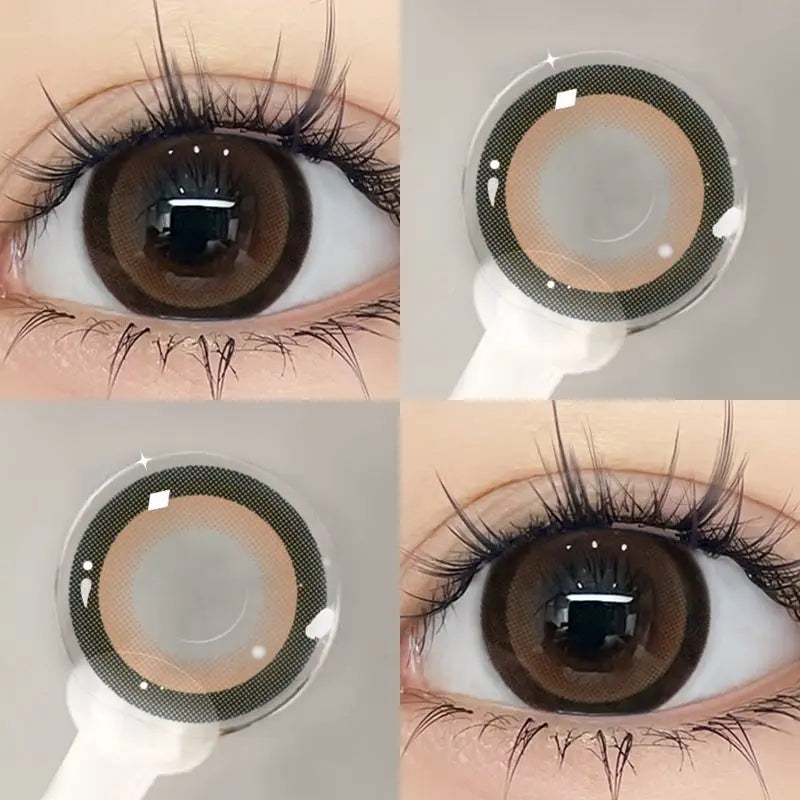 2pcs Korea Nature Fashion Colored Contact Lenses with Myopia Diopter Eyes Blue Eye Lenses Beauty Pupil New Fast Shipp