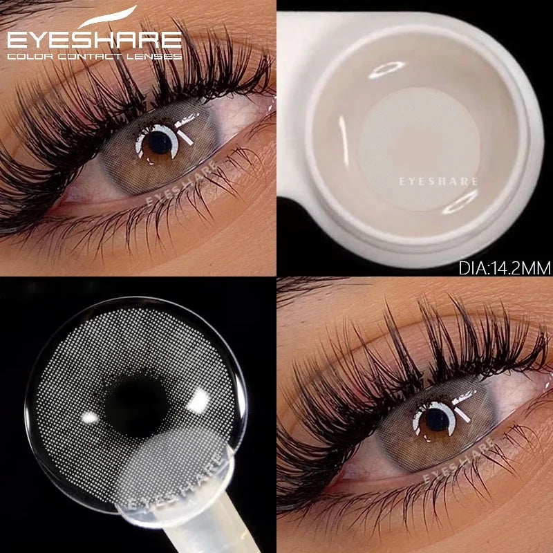 1pair Natural Colored Contact Lenses Brown Eye Lenses Gray Makeup Eyes Pupils Lens Yearly Green Beautiful Pupils Yearly