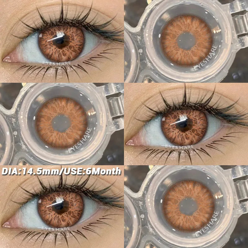 1pair Natural Colored Contacts Lens Blue Lenses Green Contacts Soft Beauty Makeup Pupils Brown Contact Lenses for Eyes