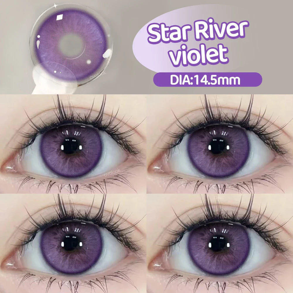 2pcs/pair Cyber Series Halloween Colored Contact Lenses for Makeup Eyes Big Pupils Red Contact Lenses Brown Lens Myopia