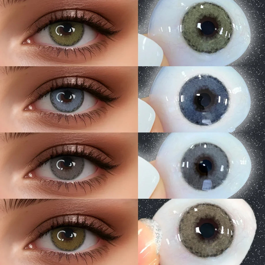 14.2mm Mirage Blue Small Pupil Colored Contact Lenses Half Yearly Natural Soft Lens For Women Daily Makeup Contacts