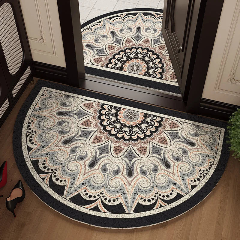 Semi-Circular Shape Wire Loop Entrance Door Mats PVC Hallway Floor Mats Kitchen Bathroom Carpets Home Decor Door Feets Area Rugs