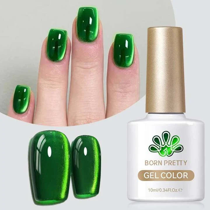 10ml Leopard Cat Magnetic Eye Gel Nail Polish Autumn Night Coffee Brown Glass Beads Soak Off UV LED Manicure Nail Ar
