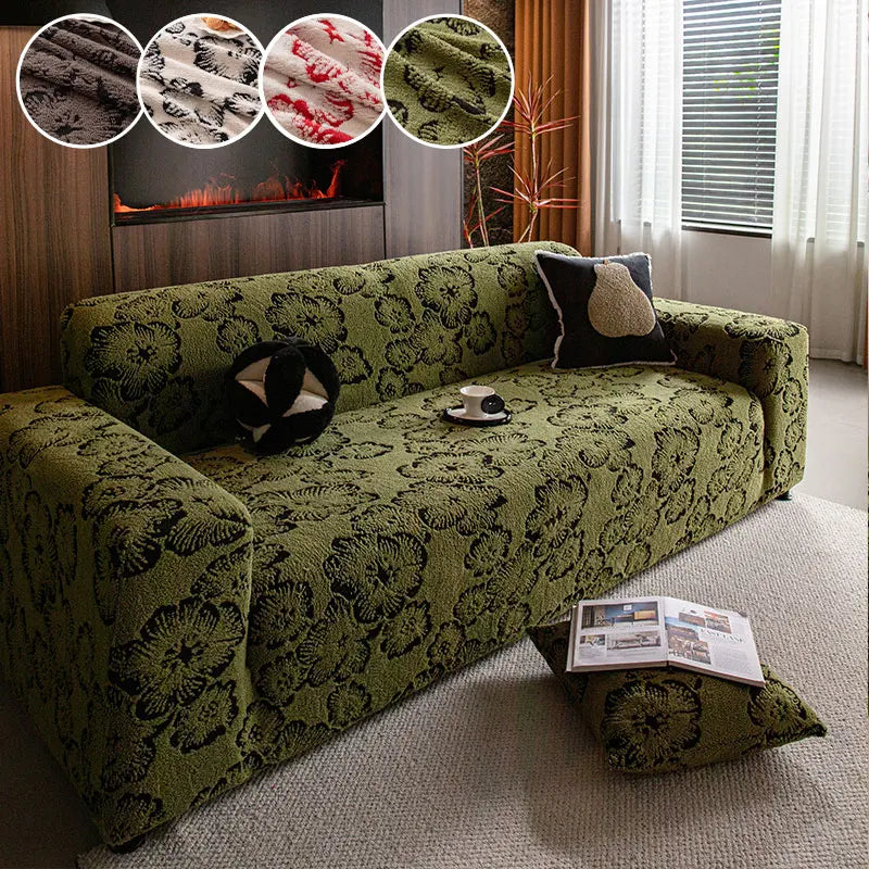 1PC-Elastic shu mianrong sofa cover retro autumn and winter sofa cover all inclusive universal set anti cat scratch cover cloth